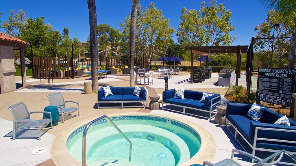 Pool side at Vista Promenade Apartments, California