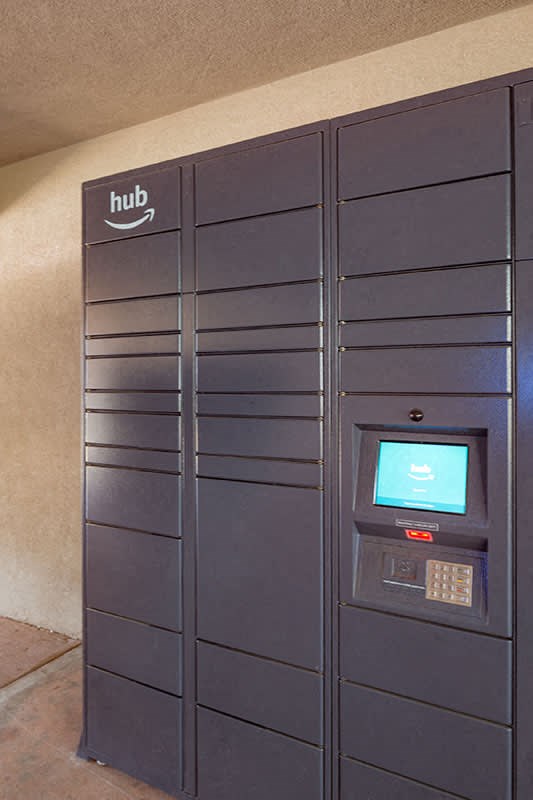 Package lockers at Aspire Sacramento Apartments, Sacramento, California