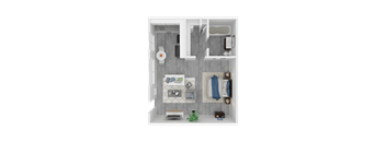 Studio Floor Plan  at Aspire Sacramento Apartments, California, 95825