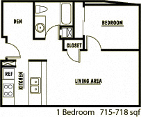 1 Bedroom - Den - 60% AMI
