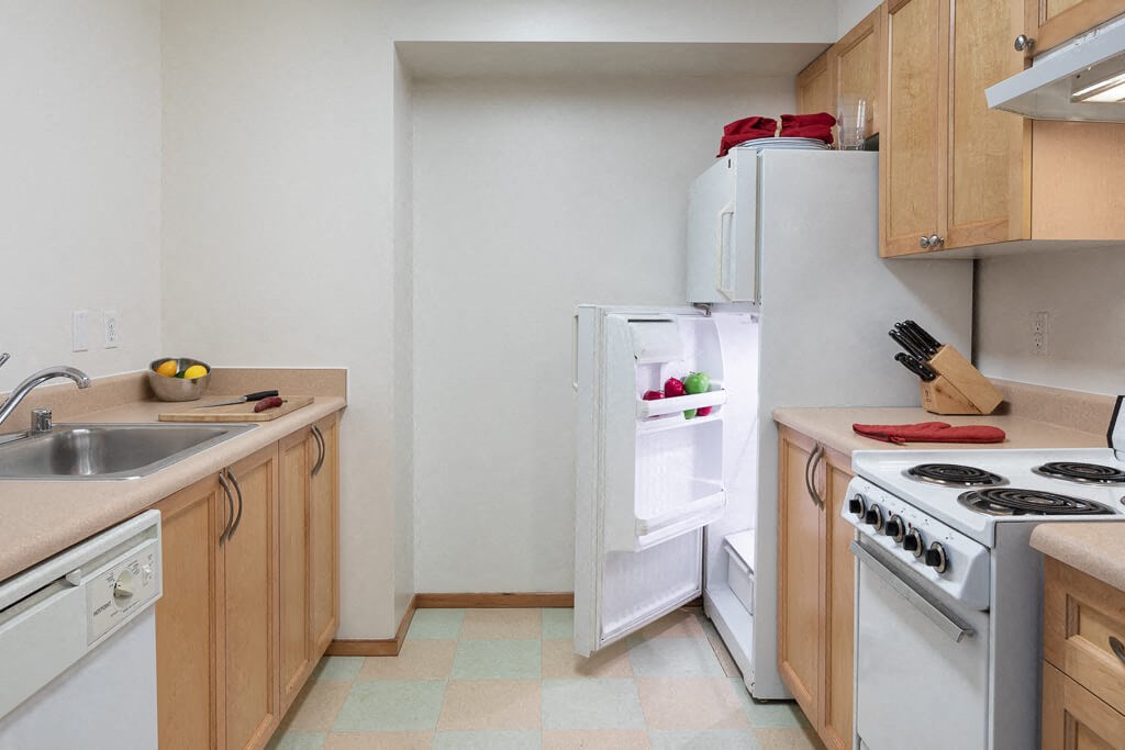 Kitchen at Gilmore Apartments, Seattle, Washington