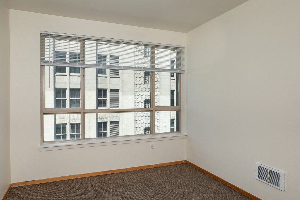 Window in the bedroom at Gilmore Apartments, Seattle, WA, 98101