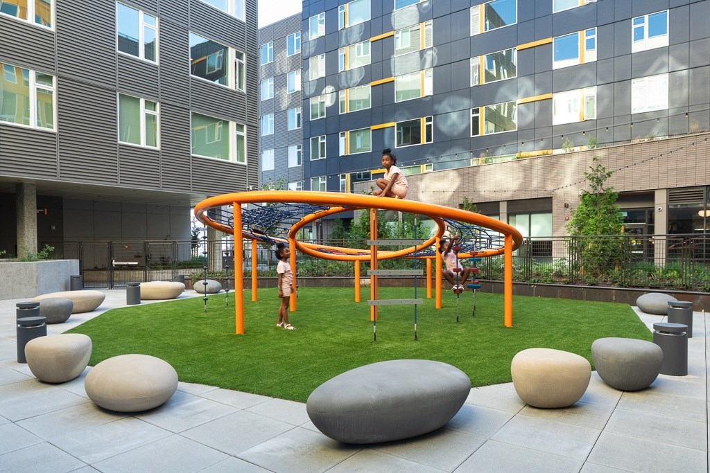 Play area at Cedar Crossing, Washington, 98115