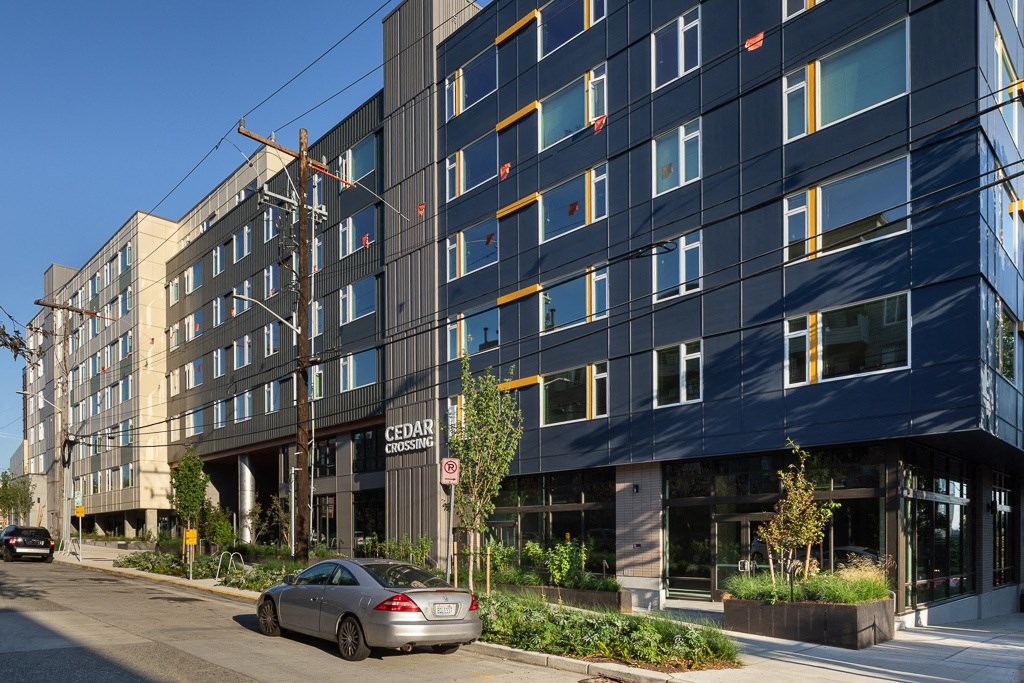 Car parked outside the building at Cedar Crossing, Seattle, WA, 98115