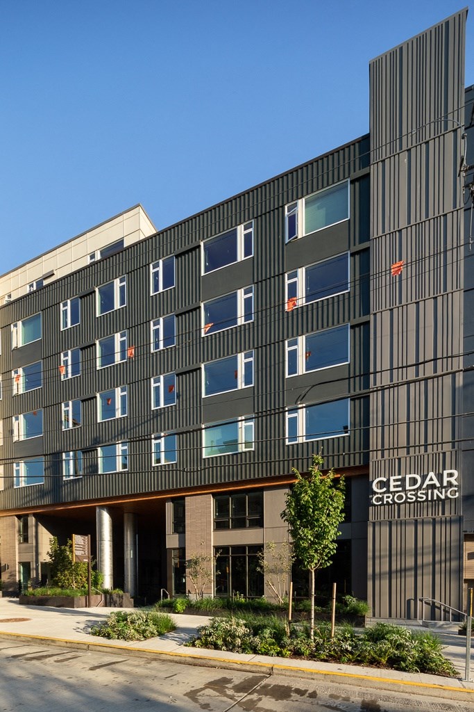Building entrance at Cedar Crossing, Seattle