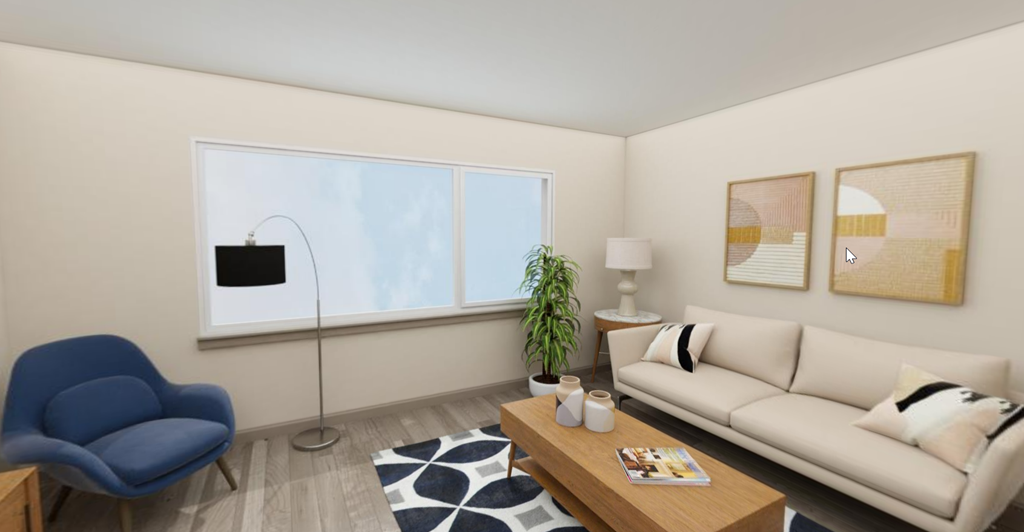 Living room at Cedar Crossing, Washington, 98115