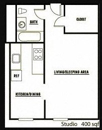 Studio 1 bath B at Cambridge Apartments, Seattle, WA