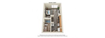 Studio 1 bath at The Aries at Bitter Lake Apartments, Seattle, 98133