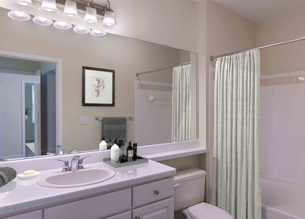 Creek's Edge Apartments Richmond Virginia bathroom with large vanity