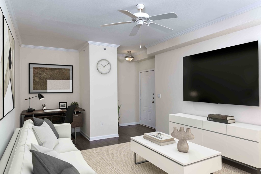 Creek's Edge Apartments Richmond Virginia living room with home office space