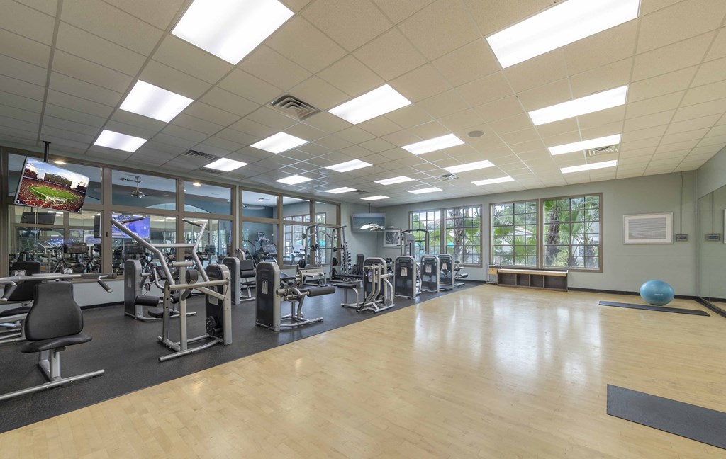 Sanford Lake's Edge Apartments 24-hour fitness center with cardio and strength equipment
