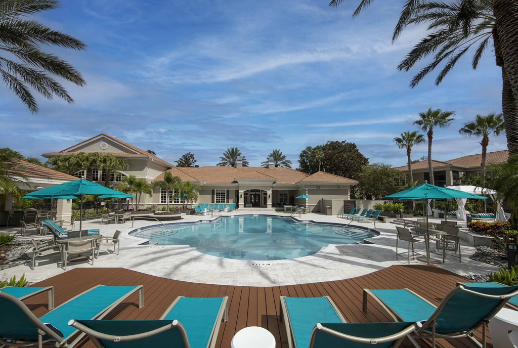 Sanford Lake's Edge Apartments resort-inspired pool and expansive sundeck