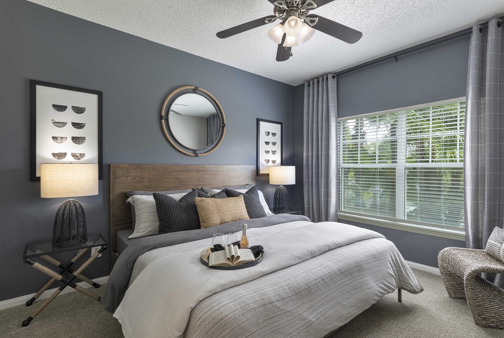 Sanford Lake's Edge Apartments bright primary bedroom