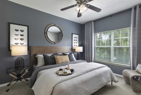 Sanford Lake's Edge Apartments bright primary bedroom