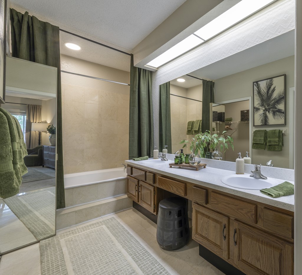 Longwood Sabal Park Apartments primary bathroom with double vanity