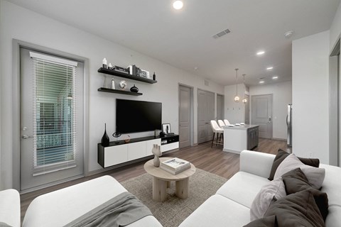 Sagemont Apartments Irving Texas open concept living room