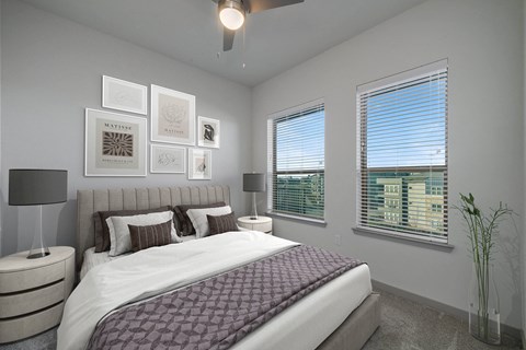 Sagemont Apartments Irving Texas bedroom with ceiling fan