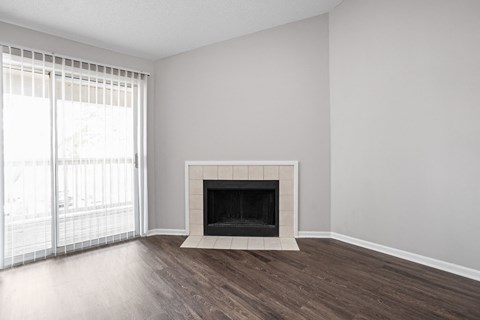 Indianapolis The Lakes Apartments living room with fireplace