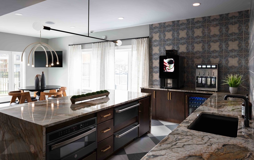 Hurstbourne Grand Apartments Louisville resident lounge with community kitchen