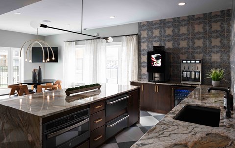 Hurstbourne Grand Apartments Louisville resident lounge with community kitchen