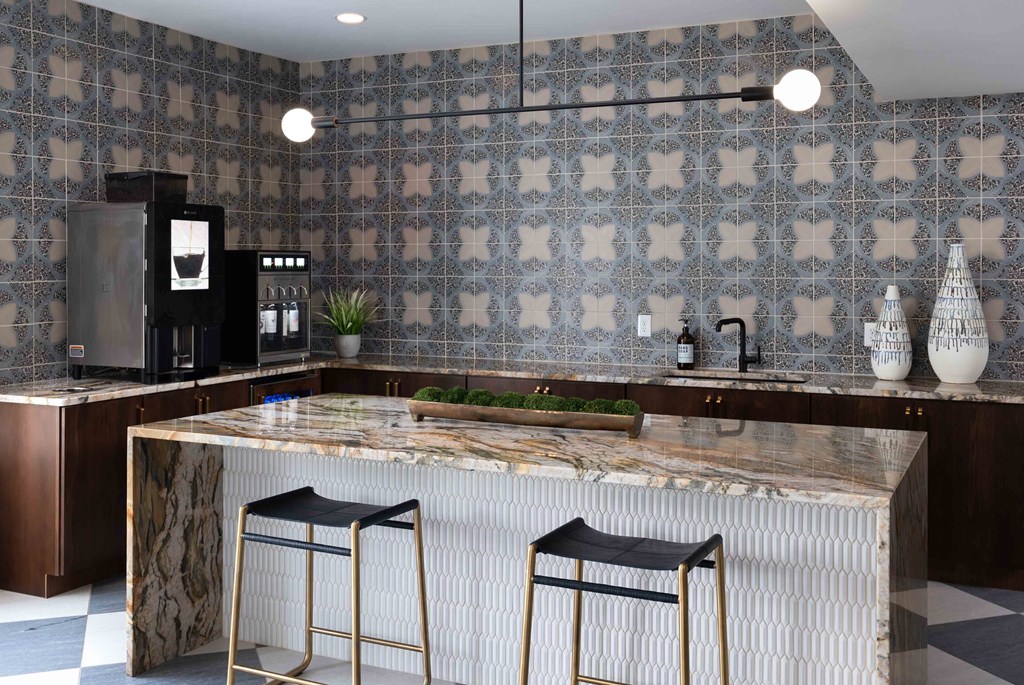 Hurstbourne Grand Apartments Louisville resident lounge with gourmet coffee bar and wine station