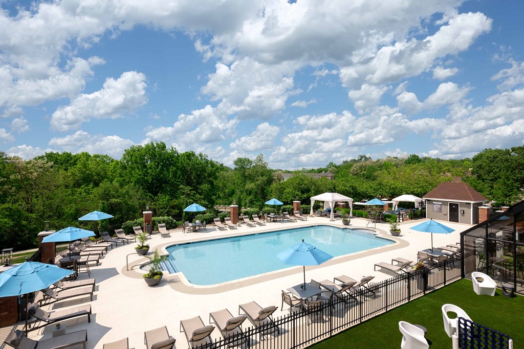 The Overlook at St. Thomas Apartments Louisville resort-style pool and expansive sundeck