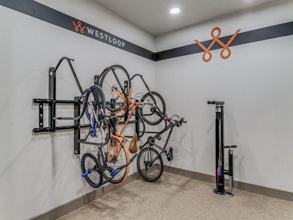 Westloop at the Diamond Interchange Irving TX bike storage and repair station