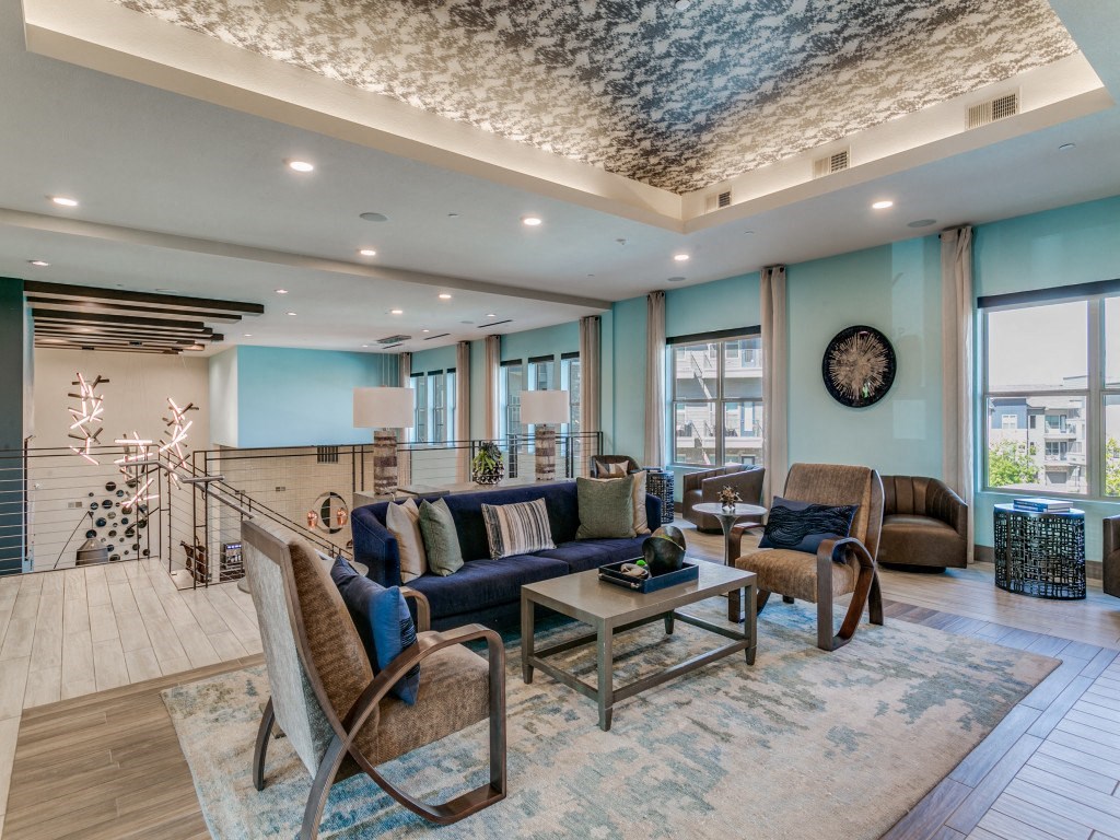 Westloop at the Diamond Interchange Irving, TX resident lounge with plush seating