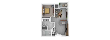 Kirkwood 1  Bed   1  Bath   841 Sq. Ft. at Woodstone at Metro North Crossing Apartments, Kansas City, MO 64155