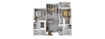 Norwood 2  Bed   2  Bath   1,055 Sq. Ft. at Woodstone at Metro North Crossing Apartments, Missouri 64155