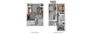Woodstone 2  Bed   2.5  Bath   1,455 Sq. Ft. at Woodstone at Metro North Crossing Apartments, Kansas City, 64155
