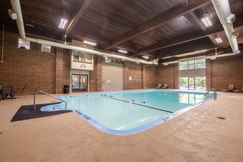 A large indoor swimming pool at Kimberly Club Apartments, Davenport