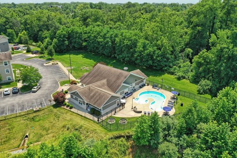A house with a pool in the backyard.