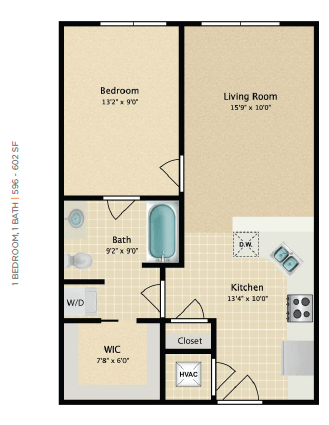 1 Bedroom 1 Bath 596