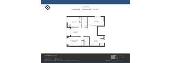 A floor plan for Unit 3D shows a 3 bedroom, 1 2 washroom apartment sized at 1077 square feet.