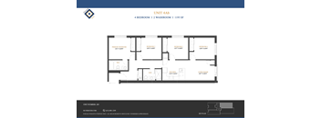 A floor plan for Unit 4Ab shows a 4 bedroom, 1 washroom apartment sized at 1193 square feet.