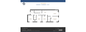 A floor plan for Unit 4B.F. shows a 4 bedroom, 1 2 washroom apartment sized at 1365 SqFt.