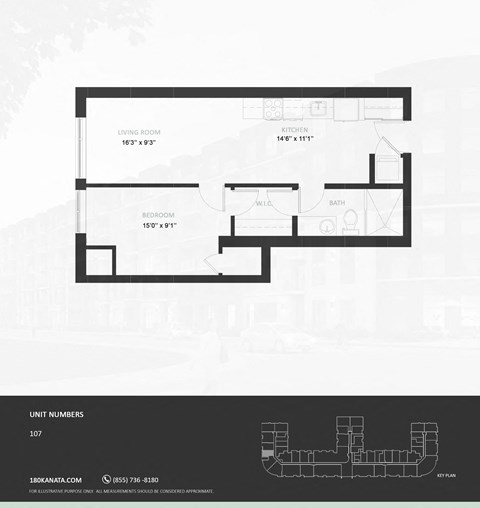 1D Floor Plan at The Woods at 180 Kanata Avenue, Kanata