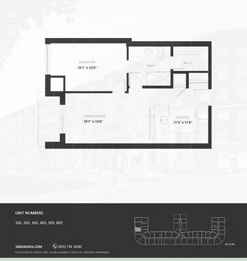1KC Floor Plan at The Woods at 180 Kanata Avenue, Kanata, Ontario, K2K 3L9