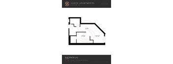 A floor plan for a suite in the Sante Apartments.