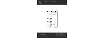 A floor plan for a suite in the Sante Apartments in Kingston, ON.