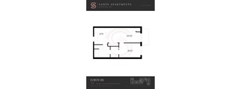 A floor plan for a suite in the Sante Apartments in Kingston, ON.