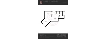 A floor plan for a suite in Haven (A) at Sante Apartments.