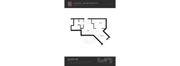 A floor plan for a property by Sante Apartments.