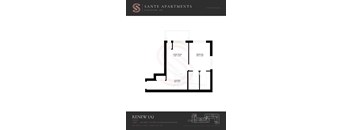 Apartment floor plan for Sante Apartments in Kingston, ON.