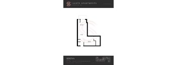 Apartment floor plan for Serena apartments by Sante Apartments.