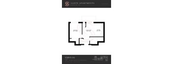 A floor plan for a suite in the Sante Apartments in Kingston, ON.