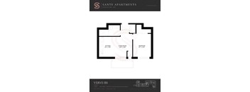 A floor plan for a suite in a Sante Apartments building.