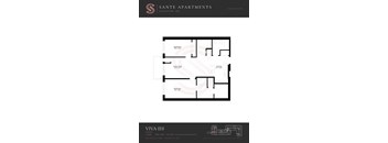 A floor plan for Sante Apartments in Kingston, ON.