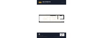 A floor plan for an apartment at 800 Princess Street in Kingston, Ontario.